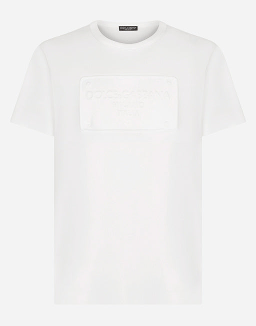 COTTON T-SHIRT WITH EMBOSSED LOGO