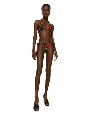 CHERRY-PRINT TRIANGLE BIKINI