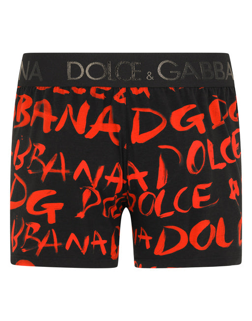 LOGO-PRINT TWO-WAY STRETCH JERSEY BOXER SHORTS