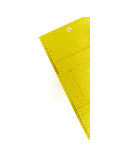 SMALL DAUPHINE CALFSKIN CONTINENTAL WALLET WITH PLATE DETAIL