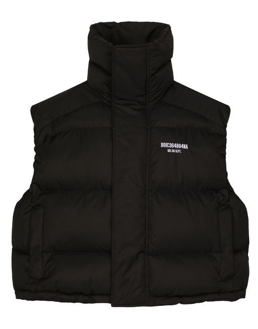 SLEEVELESS PADDED NYLON DOWN JACKET WITH HIGH NECK DGVIB3