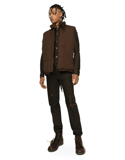 SLIM-FIT WAXED STRETCH DENIM JEANS
