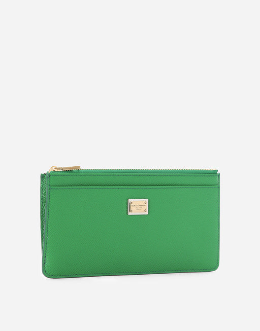 LARGE DAUPHINE CALFSKIN CARD HOLDER WITH PLATE