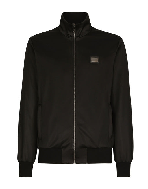 TECHNICAL JERSEY SWEATSHIRT WITH BRANDED TAG