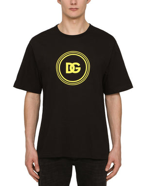 COTTON T-SHIRT WITH DG LOGO PRINT