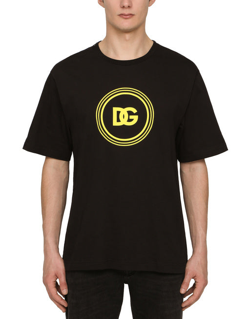 COTTON T-SHIRT WITH DG LOGO PRINT
