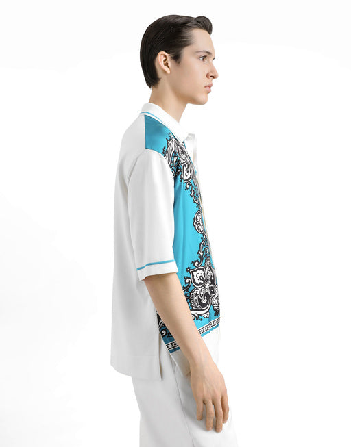 SILK AND COTTON SHIRT WITH BANDANNA PRINT