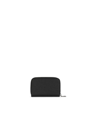 MINI DAUPHINE CALFSKIN ZIP-AROUND WALLET WITH BRANDED PLATE