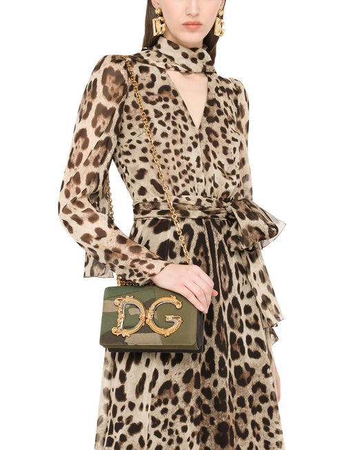 DG GIRLS BAG IN CAMOUFLAGE PATCHWORK