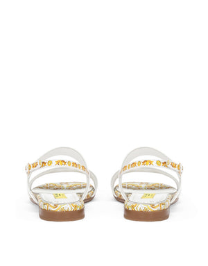 PRINTED CALFSKIN SANDALS