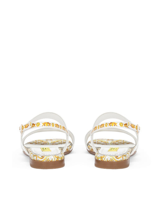 PRINTED CALFSKIN SANDALS