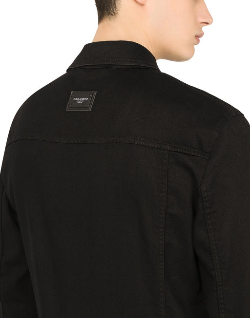 BLACK STRETCH DENIM JACKET