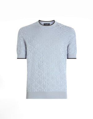 SILK CREWNECK PULLOVER WITH LOGO