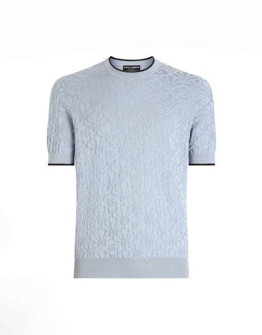 SILK CREWNECK PULLOVER WITH LOGO