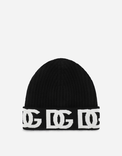 CASHMERE HAT WITH JACQUARD DG LOGO