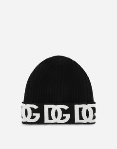 CASHMERE HAT WITH JACQUARD DG LOGO