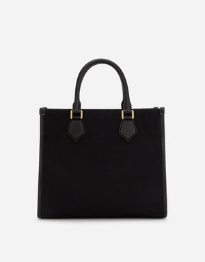 CANVAS SHOPPER WITH CALFSKIN NAPPA DETAILS