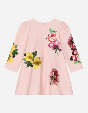 INTERLOCK DRESS WITH BLOOMERS AND CAMELLIA PRINT