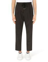 PINSTRIPE WOOL JOGGING PANTS