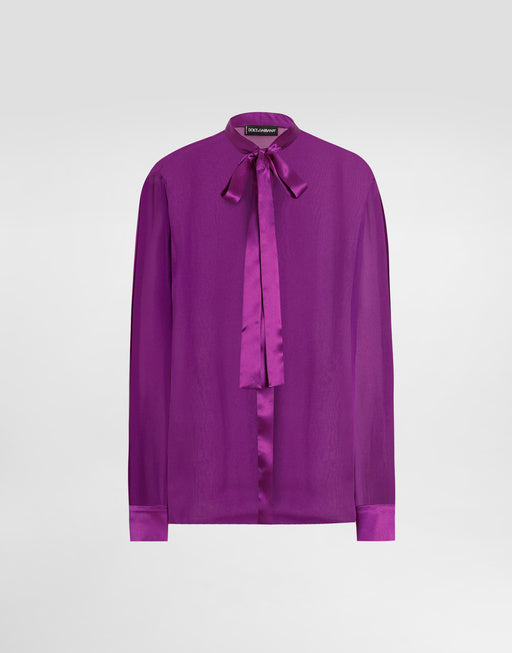SILK CHIFFON SHIRT WITH PUSSY-BOW