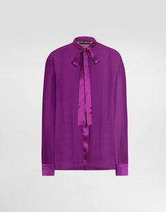 SILK CHIFFON SHIRT WITH PUSSY-BOW