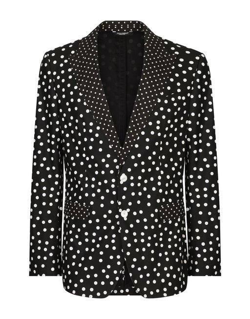 COTTON TAORMINA-FIT SUIT WITH POLKA-DOT PRINT