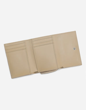 CALFSKIN FRENCH FLAP WALLET WITH LOGO