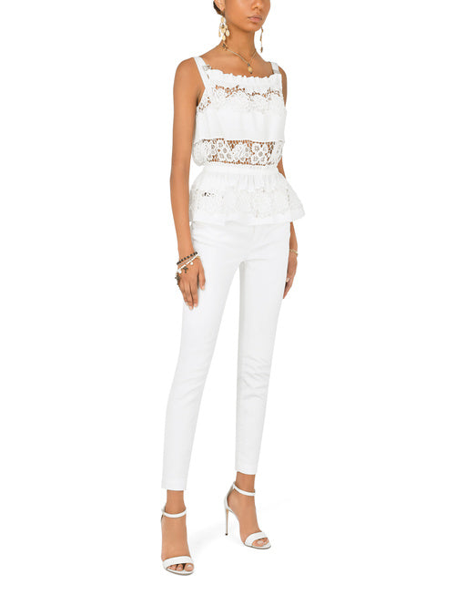 POPLIN TOP WITH OPENWORK EMBROIDERY