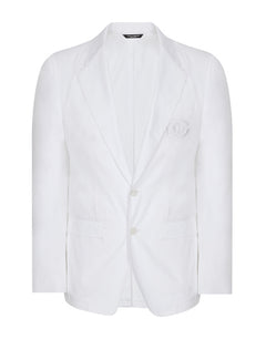 SINGLE-BREASTED COTTON TAORMINA JACKET WITH DG PATCH