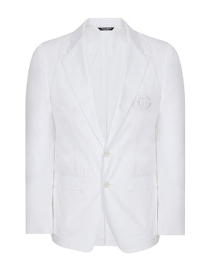 SINGLE-BREASTED COTTON TAORMINA JACKET WITH DG PATCH