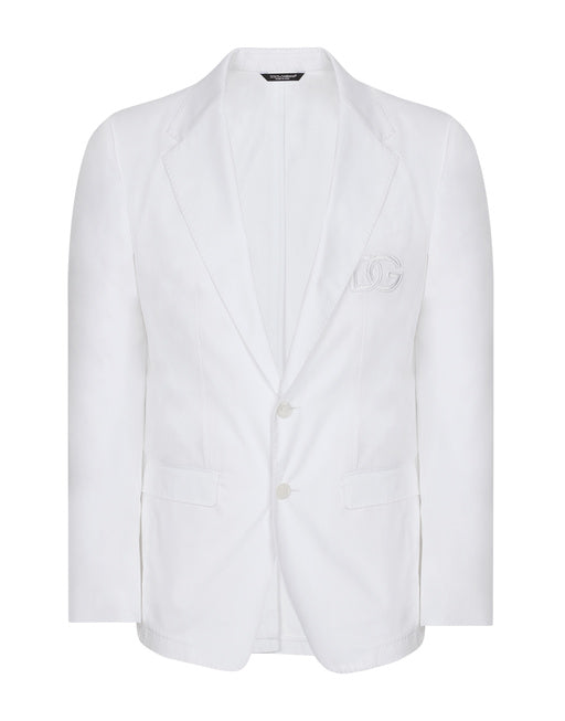 SINGLE-BREASTED COTTON TAORMINA JACKET WITH DG PATCH