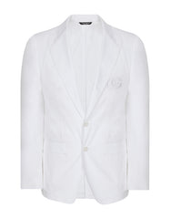 SINGLE-BREASTED COTTON TAORMINA JACKET WITH DG PATCH