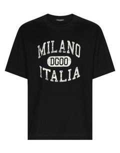 COTTON T-SHIRT WITH DG LOGO PRINT