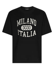 COTTON T-SHIRT WITH DG LOGO PRINT