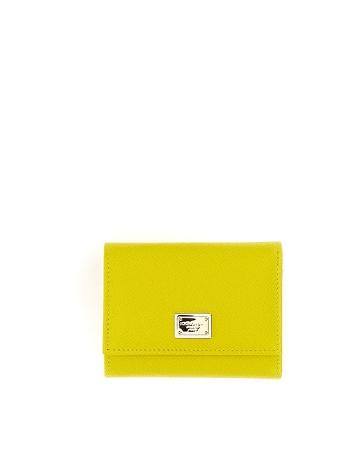 SMALL DAUPHINE CALFSKIN CONTINENTAL WALLET WITH PLATE DETAIL