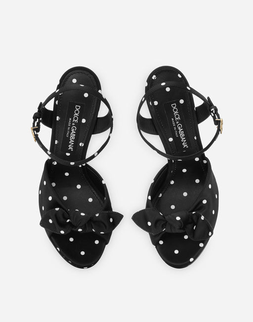 PRINTED SATIN PLATFORM SANDALS