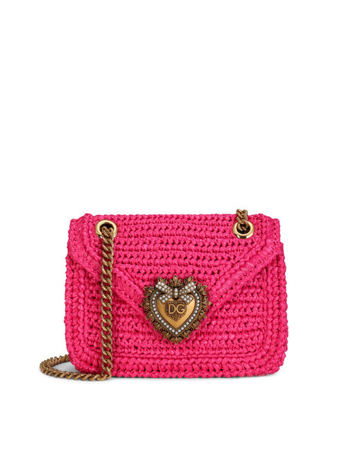MEDIUM CROCHET RAFFIA DEVOTION BAG