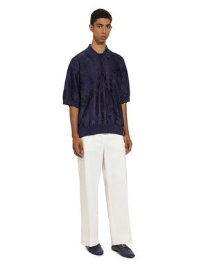OVERSIZE SHORT-SLEEVED SILK JACQUARD POLO-SHIRT
