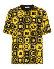 COTTON T-SHIRT WITH DG LOGO PRINT
