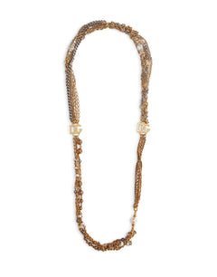 LONG MULTI-STRAND LINK NECKLACE WITH DG LOGO