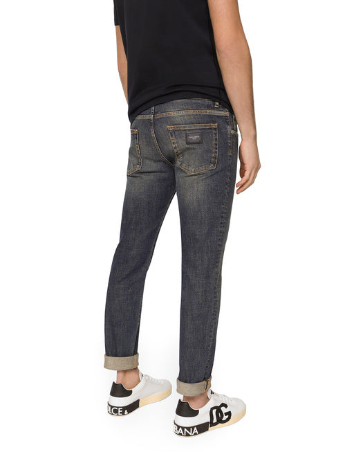 LIGHT BLUE WASH SKINNY STRETCH JEANS