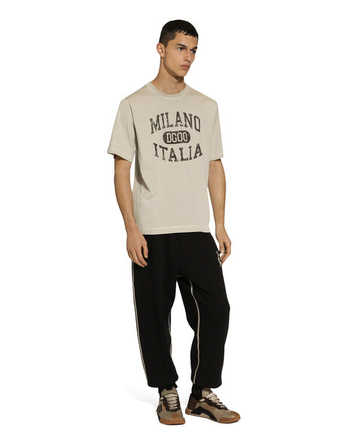 COTTON T-SHIRT WITH DG LOGO PRINT
