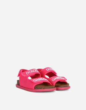 TECHNICAL FABRIC SANDALS WITH LOGO EMBROIDERY