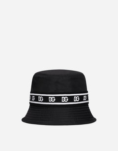 NYLON BUCKET HAT WITH BRANDED-BAND PRINT