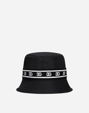 NYLON BUCKET HAT WITH BRANDED-BAND PRINT