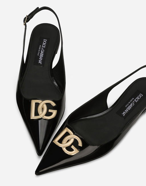 POLISHED CALFSKIN SLINGBACKS