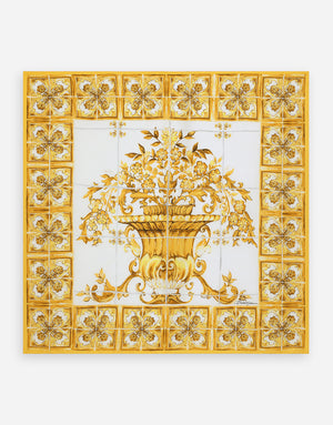 MAJOLICA-PRINT TWILL SCARF (90 X 90)