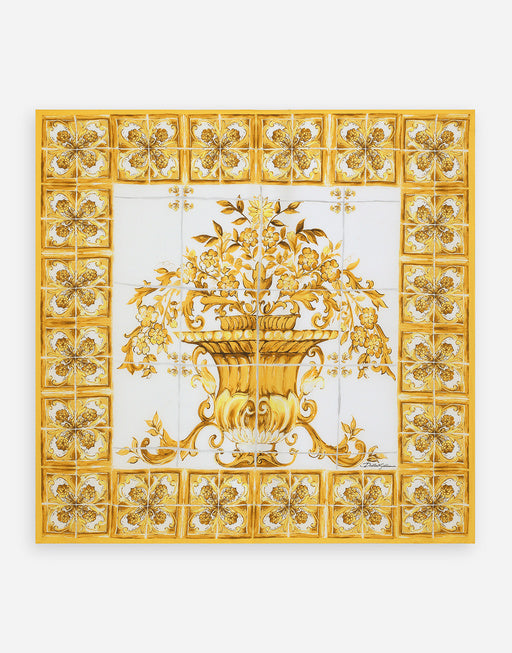 MAJOLICA-PRINT TWILL SCARF (90 X 90)