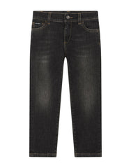STRETCH REGULAR FIT GREY JEANS WITH RIPS