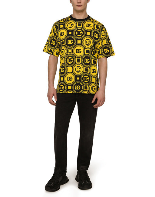 COTTON T-SHIRT WITH DG LOGO PRINT